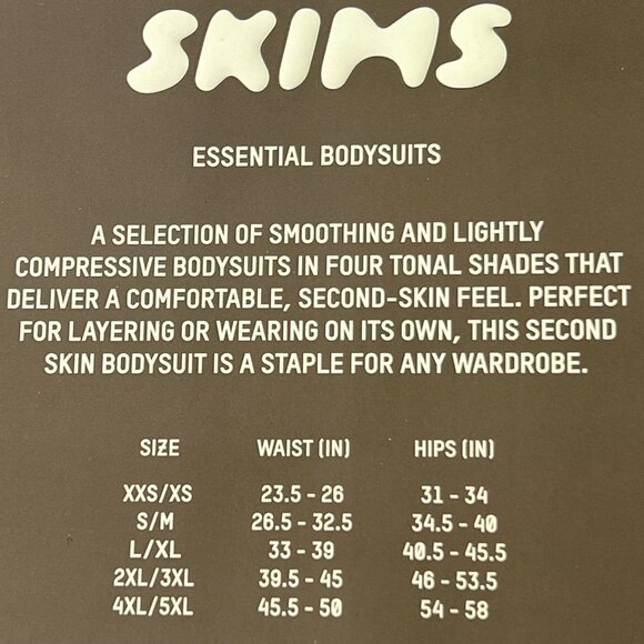 SKIMS Essential T-Shirt Bodysuit‎ Bone Womens 4X/5X - Picture 10 of 12